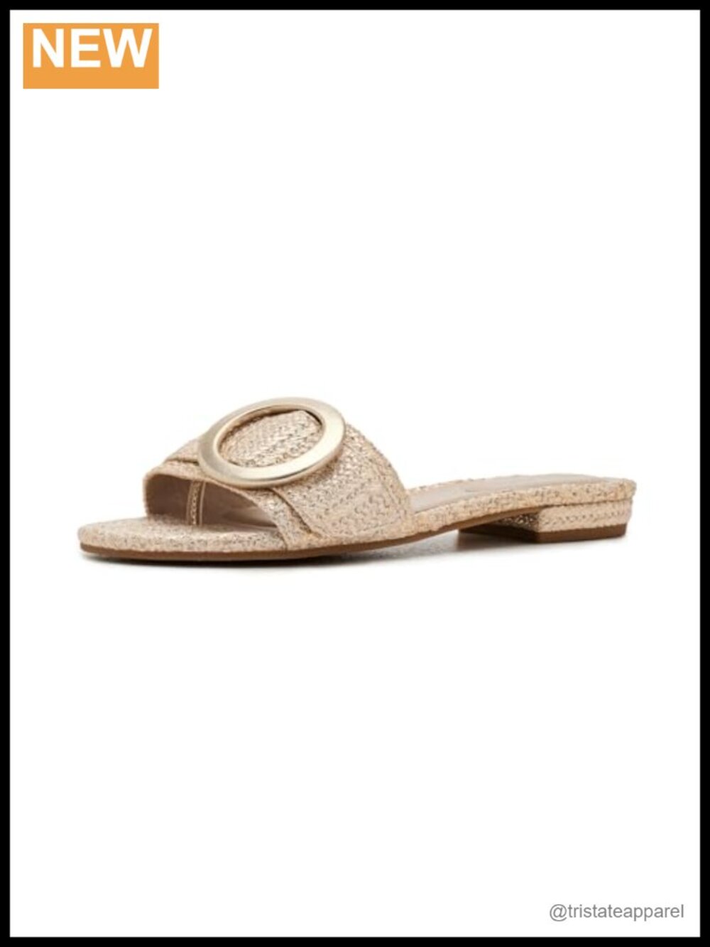 Cork Flat Slide Sandal Faux Leather Lined Comfortable Casual